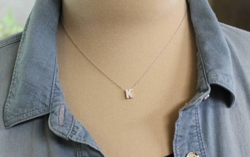 Erste Halskette in Gold/Siver/Rose Gold, Monogramm Halskette, Buchstabe A Bis Z Anhänger, Personalisierung, Hochzeit, Schnelle Lieferung von spellingB