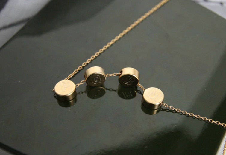 Gravierbare Kleine Scheibe Halskette, 14K Gold Gefüllt Kette Oder.925 Sterling Silber Oder Rose Kette, Monogramm Hochzeit von spellingB