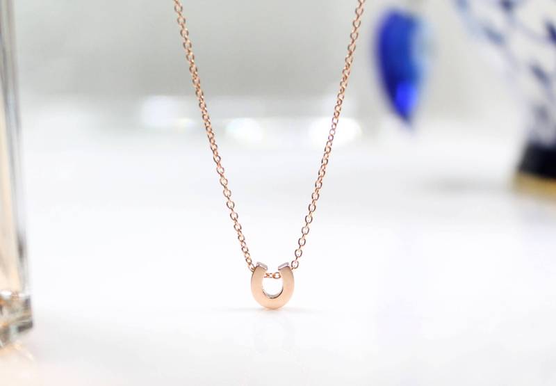 Hufeisenkette in Gold/Silber/Rosegold, .925 Sterling Silber Kette, Hufeisen, Glücksbringer von spellingB