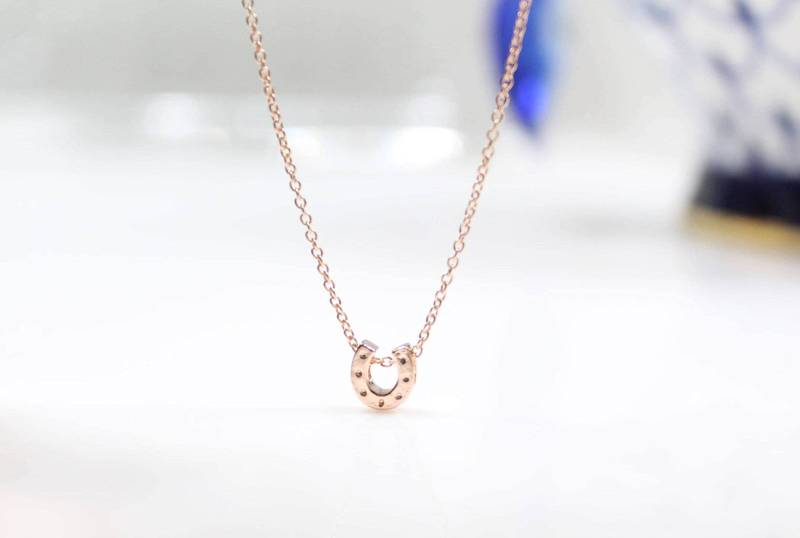 Hufeisenkette in Gold/Silber/Rosegold, .925 Sterling Silber Kette, Hufeisen, Glücksbringer von spellingB