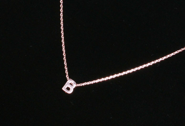 Initial Halskette Rose Gold, Gold Initialen, Silber Buchstaben Monogramm Halskette, Namen von spellingB