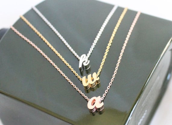 Kursive Buchstaben Kette, 925 Sterling Silberkette, Kleinbuchstaben Handschrift Buchstaben, Monogramm Halskette, Personalisierung, Hochzeit von spellingB