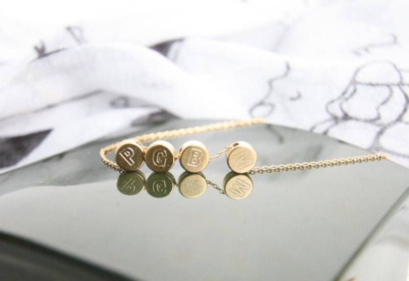 Plättchen Halskette, 14K Gold Filled Kette Oder .925 Sterling Silber Roségold Kette, Monogramm Hochzeit von spellingB