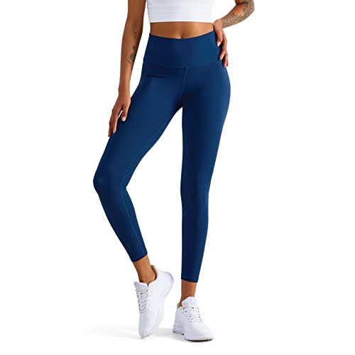 sphinx cat Damen-Leggings mit hoher Taille, 7/8, mit Innentasche, Bauchkontrolle, butterweich, athletische Yogahose, 63,5 cm, Marineblau, M von sphinx cat