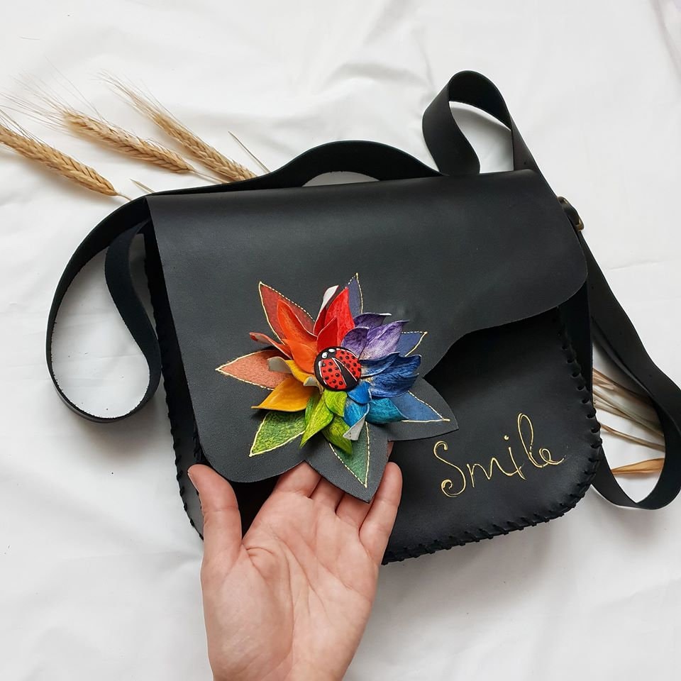 Blumentasche, Ledertasche, Leder Handtasche, Boho Tasche, Satteltasche, Geschenk Für Sie Blumentasche, Ledertasche, Leder Handtasche, Boho Tasche, Satteltasche, Geschenk Für Sie von spiculdegrau