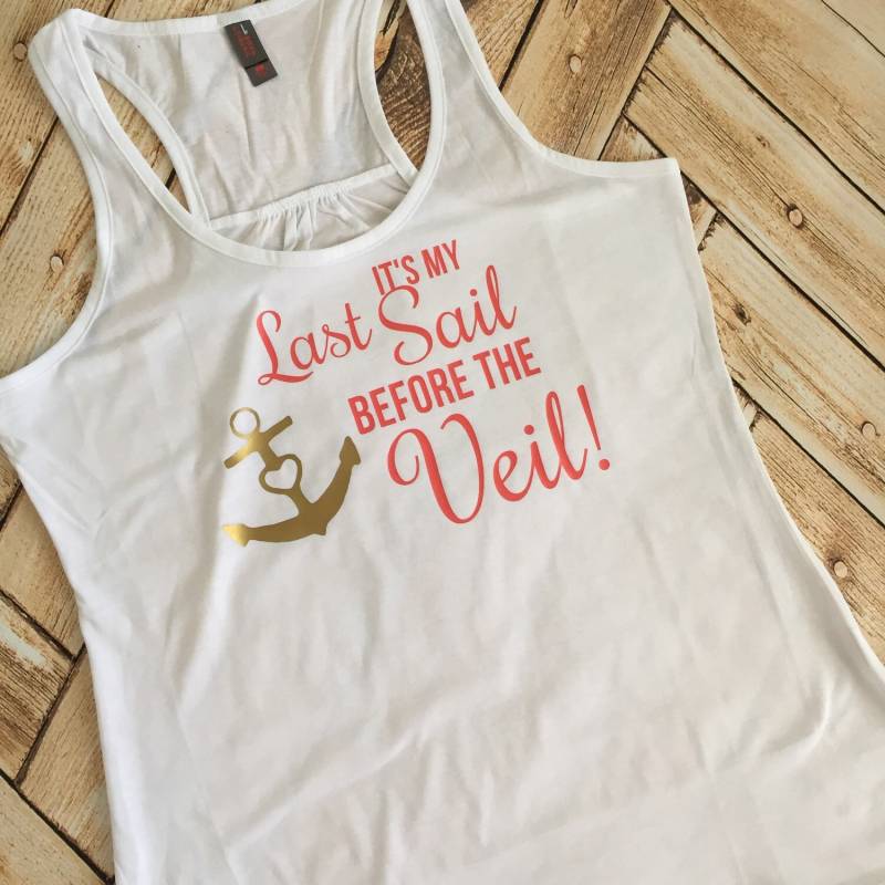 Es Ist Meine Letzte Segel Vor Der Schleier Hochzeitsgesellschaft Bachelorette Partei Tank-Tops Braut Trauzeugin Passenden Tanks Plus Size Xs-4 X Es Ist Meine Letzte Segel Vor Der Schleier Hochzeitsgesellschaft Bachelorette Partei Tank-Tops Braut Trauzeugin Passenden Tanks Plus Size Xs-4 X von spillthebeansetc