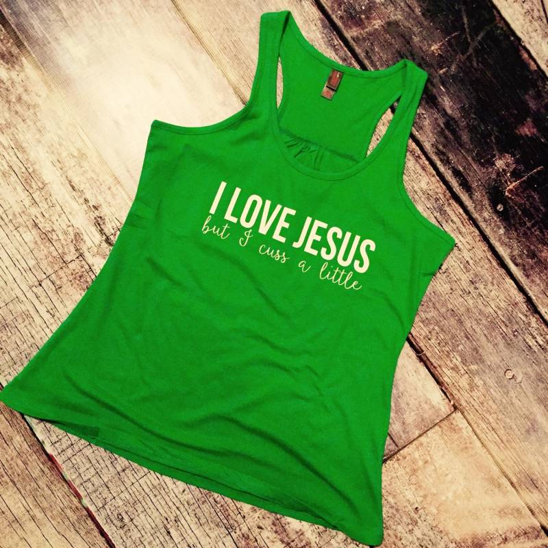 Ich Liebe Jesus But Ich Ein Wenig Racer Zurück Tank-Top Shirt Arbeit, Yoga Burn-Out Benutzerdefinierte Farben Plus Größe Fluchen Ich Liebe Jesus But Ich Ein Wenig Racer Zurück Tank-Top Shirt Arbeit, Yoga Burn-Out Benutzerdefinierte Farben Plus Größe Fluchen von spillthebeansetc