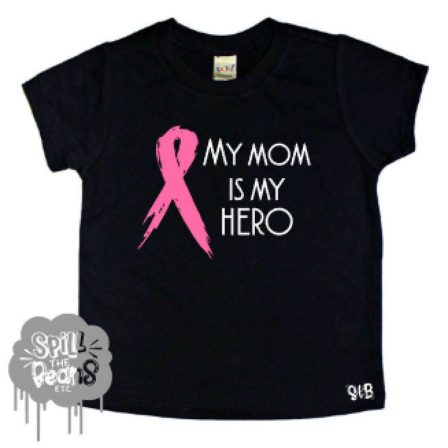 Krebs-Mama Ist Mein Held, Krebs-Patienten, Krebs Überlebende, Unterstützung Awareness Ribbon Kid Shirt, Baby Kleinkind T-stück, Kinder T-Shirt, Saugt von spillthebeansetc