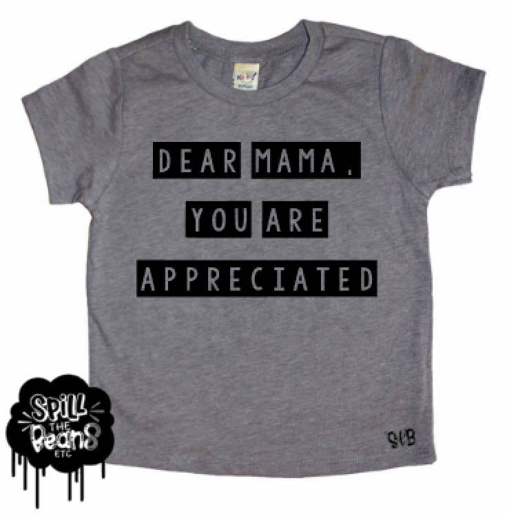 Mamas Mädchen Oder Junge Mama Sie Sind Geschätzt Sweet Danke Mutter Day T Kleinkind Kind Shirt Trendy von spillthebeansetc