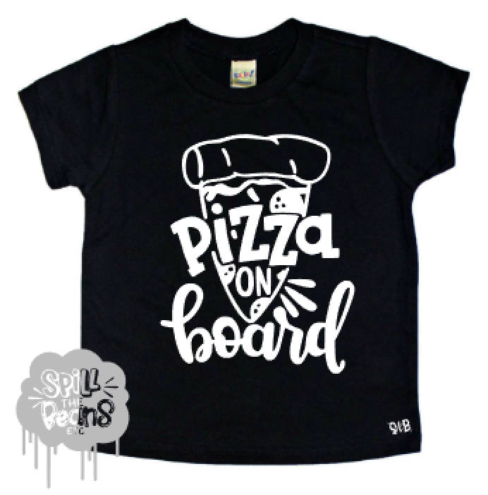 Pizza An Bord Kid Kleidung Trending Unisex Junge Mädchen Mode Hipster Stil Kinder Baby T-Shirt Kleinkind Shirt Jugend Größe von spillthebeansetc