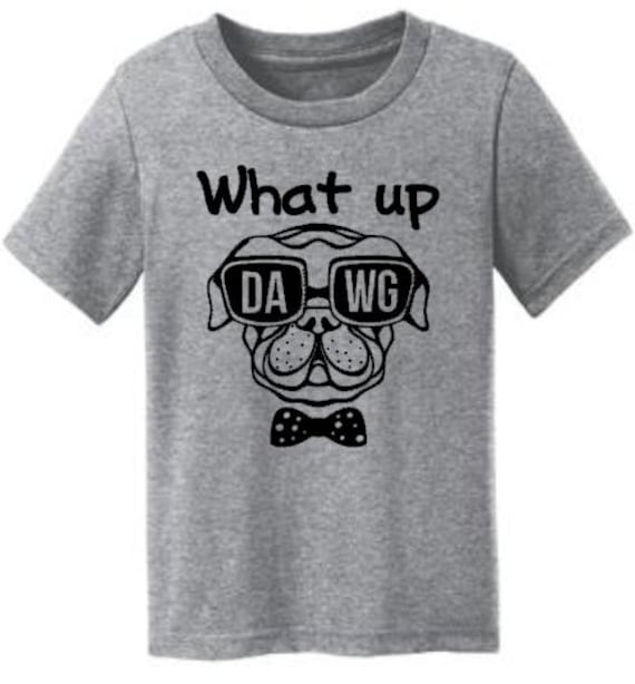 Was Bis Dawg Hund Hipster T Bulldog Was Baby-Dusche-Humor-Kinder-T-stück Freche Mädchen Jungen Shirt Bodysuit Säugling Oder Kleinkind von spillthebeansetc