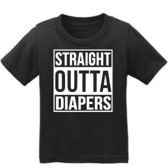 straight Outta Windeln Töpfchen Ausbildung T Shirt Freche Mädchen Jungen Hipster Bodysuit Baby Oder Kleinkind Schwarz Und Weiß von spillthebeansetc