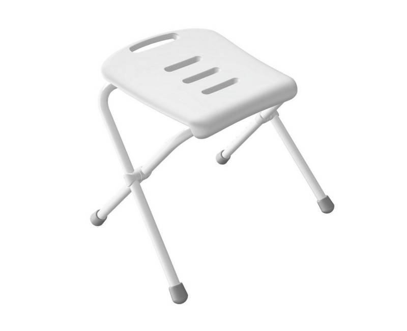 spirella Dusch- und Badhocker VIVAWELL Bad-Klappsitz, belastbar bis 130 kg, Hochwertiges Aluminium pulverbeschichtet, Rostfrei, Ergonomisch geformt mit großer Sitzfläche, Rutschfester Stand durch gummierte Füße, Belastbar bis 130 kg, Klappbar und platzsparend, Inkl. Haken und Befestigungsmaterial zum Aufhängen von spirella