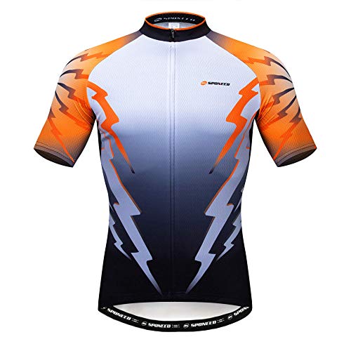 sponeed Fahrradtrikot Bike Gear Jersey Fahrradjacke Mountian Uniform Full Zip US XL Orange Multi von sponeed