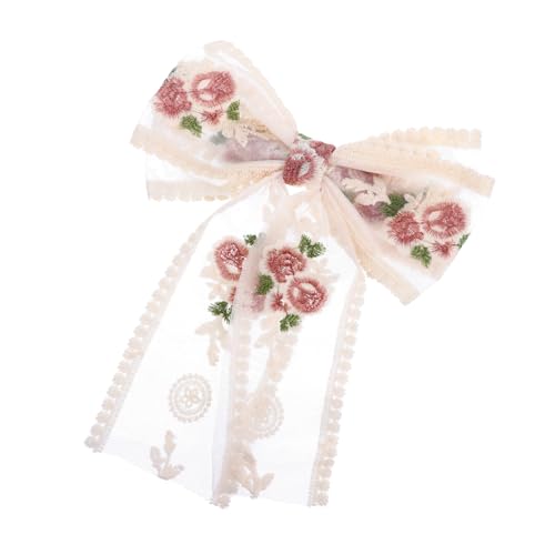 1 x bestickte Frühlings-Haarspange, Beige, elegantes Schleifen-Design für Damen, leicht und bequem, Haar-Accessoire für Zöpfe und Pferdeschwänze 1 x bestickte Frühlings-Haarspange, Beige, elegantes Schleifen-Design für Damen, leicht und bequem, Haar-Accessoire für Zöpfe und Pferdeschwänze von sporful