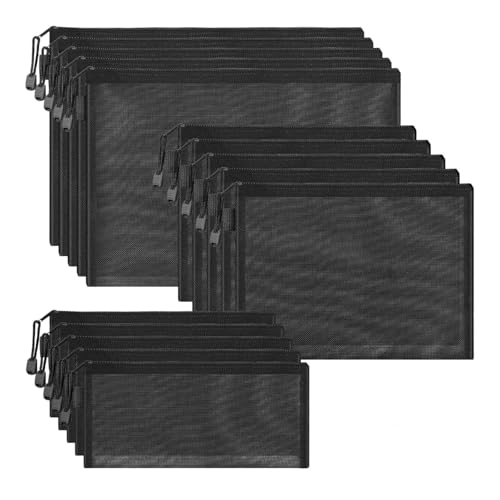 15 Stück Netztaschen mit Reißverschluss für Make-up, Toilettenartikel, Aufbewahrung, Reise-Organizer, Set mit 3 Größen 15 Stück Netztaschen mit Reißverschluss für Make-up, Toilettenartikel, Aufbewahrung, Reise-Organizer, Set mit 3 Größen von sporful