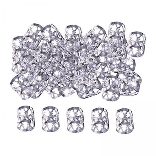 6 x 100 x Dreadlocks Perlen Haar Zopf Ringe Clips Verstellbare Metallmanschetten für Damen Herren Gold von sporful