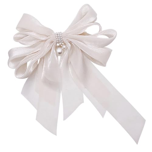 Elegante Perlen-Haarschleifen für Damen, große Haarspangen mit Haarspangen, cremefarbenes Beige, 2 Stück Elegante Perlen-Haarschleifen für Damen, große Haarspangen mit Haarspangen, cremefarbenes Beige, 2 Stück von sporful