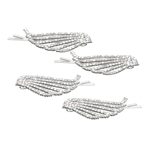 Glänzende Flügel-Haarspangen, Strass-Legierung, Haarspangen für Damen, eleganter Haarschmuck für besondere Anlässe, 4 Stück Glänzende Flügel-Haarspangen, Strass-Legierung, Haarspangen für Damen, eleganter Haarschmuck für besondere Anlässe, 4 Stück von sporful