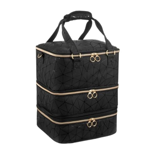 Nagellack-Organizer, Reiseetui, 3-lagig, für 84 Flaschen, PU-Leder, tragbare Nagelzubehör-Tasche von sporful