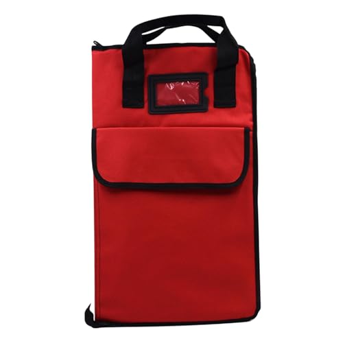 Professioneller Drumstick-Taschen-Halter mit großen Taschen, robuster Organizer für 12 Paar Drumsticks für Musiker und Jugendliche, Rot von sporful