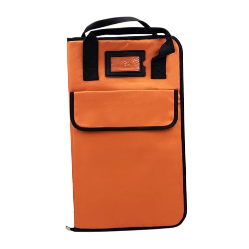 Professioneller Drumstick-Taschen-Halter mit großen Taschen – robuster 12 Paar Drumstick-Organizer für Musiker und Jugendliche, Orange von sporful