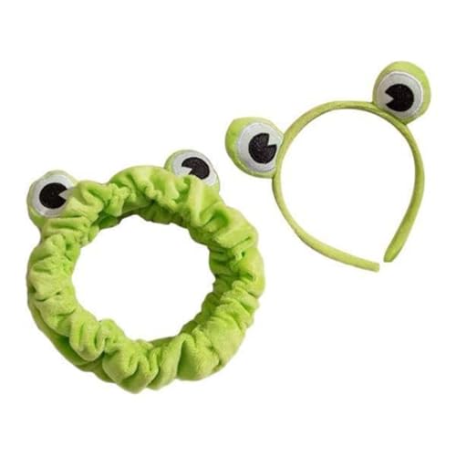 sporful 6 Stück Spa Stirnband Scrunchies Breitbrimmed Lustige Tierhaarbänder für Frauen Frosch-Design Weiches Tuch Waschbar und Wiederverwendbar von sporful