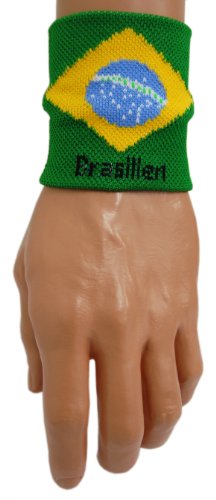 sportfanshop24 Schweißband/Armband/Handgelenkband BRASILIEN 1 Stück sehr gute Qualität von sportfanshop24