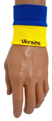 sportfanshop24 Schweißband/Armband/Handgelenkband UKRAINE 1 Stück sehr gute Qualität von sportfanshop24
