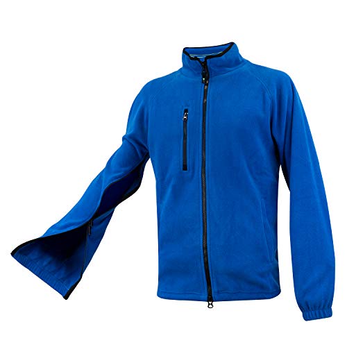 sporthoch2 Reha-Dialyse Fleecejacke - Herren Jacke Fleece - Vier-Wege Reißverschluss an Ärmeln - Jacke mit Stehkragen und Außentaschen (Royal-Blau, m) von sporthoch2