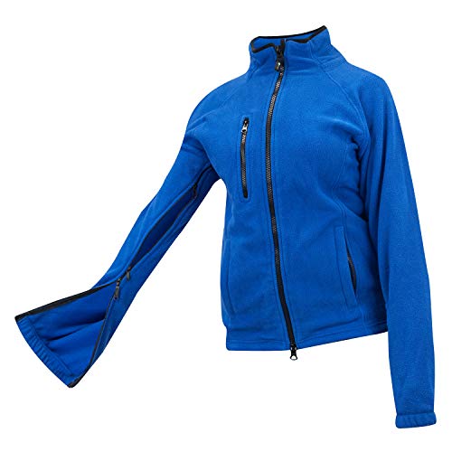 sporthoch2 Reha-Dialyse-Jacke - Damen REHA Jacke Fleece - Vier-Wege Reißverschluss an Ärmeln - Jacke mit Stehkragen und Außentaschen (Royal-Blau, XS) von sporthoch2