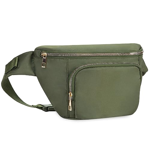 Bauchtasche Damen Groß Gürteltasche Herren mit zusätzlichem Verlängerungsgürtel Modische Hüfttasche für Reisen Wandern Laufen Armeegrün von sportsnew