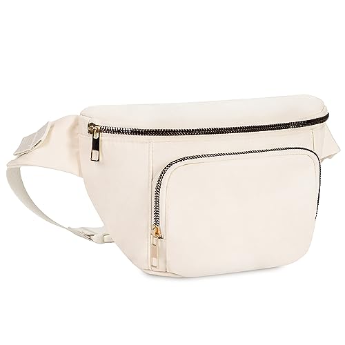 Bauchtasche Damen Groß Gürteltasche Herren mit zusätzlichem Verlängerungsgürtel Modische Hüfttasche für Reisen Wandern Laufen Beige von sportsnew