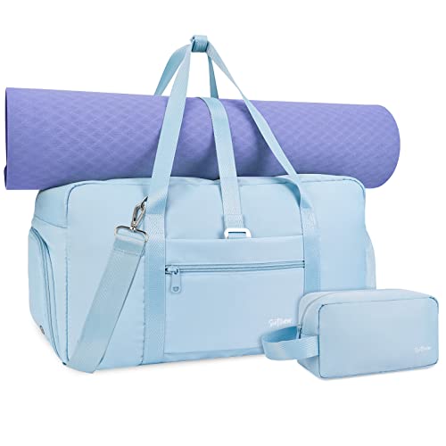 Sporttasche Damen Reisetasche mit Schuhfach & Nassfach und Kulturbeutel Yogatasche Trainingstasche Herren Gym Tasche Fitnesstasche, Blau von sportsnew