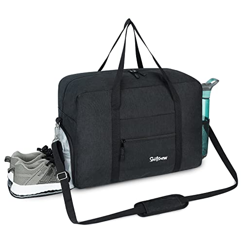 Sportsnew Sporttasche mit Schuhfach & Nassfach Reisetasche Damen Trainingstasche Herren Gym Tasche Fitnesstasche Weekender Bag, (Upgraded Tasche), Schwarz von sportsnew