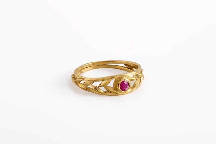 Gold Rubin Ring, Verlobungsring, Roter Goldring Mit Stein, Juli Geburtsstein Ring von springit
