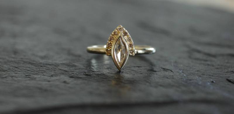Marquise Diamant Verlobungsring, 14K Gelbgold Ring, Versprechen Ring Für Sie, Einzigartige Verlobungsring Set, Zarte von springit