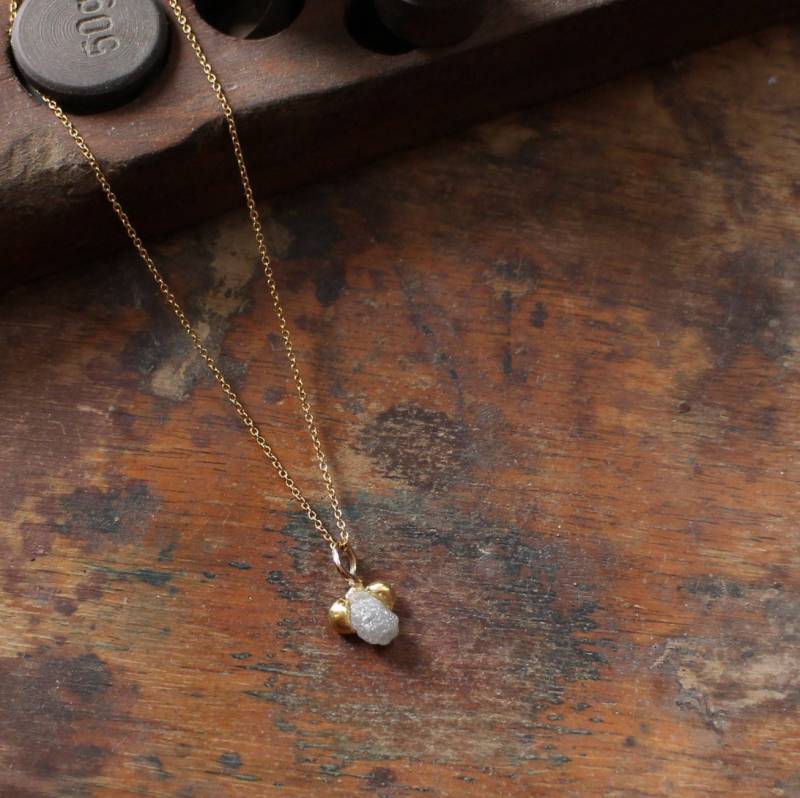 Rohdiamant Halskette, Ungeschliffene Diamant Hochzeitskette, Statement Cocktail Anhänger, Anhänger von springit