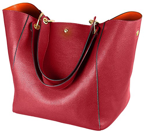 SQLP Taschen Handtaschen Damen Einfach Henkel Tasche Elegant wasserdichte Handtasche Kunstleder Schultertasche (Rot) von sqlp