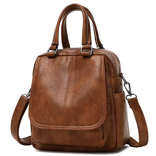 sqlp Kleiner Rucksack Damen Elegant Cityrucksack Umhängetasche Crossbody Bag Klein Handtasche Damen Tasche Womens Backpack von sqlp