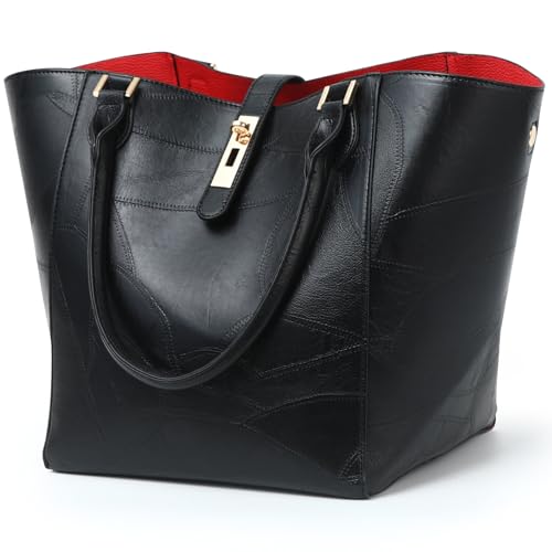 sqlp Shopper Tasche Damen Groß Leder Handtasche for Women Gross Henkeltaschen Big Bag Arbeit Handtaschen für Damen Schultertaschen von sqlp