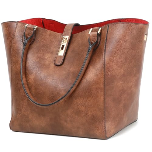 sqlp Shopper Tasche Damen Groß Leder Handtasche for Women Gross Henkeltaschen Big Bag Arbeit Handtaschen für Damen Schultertaschen von sqlp