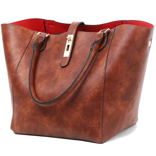 sqlp Shopper Tasche Damen Groß Leder Handtasche for Women Gross Henkeltaschen Big Bag Arbeit Handtaschen für Damen Schultertaschen von sqlp
