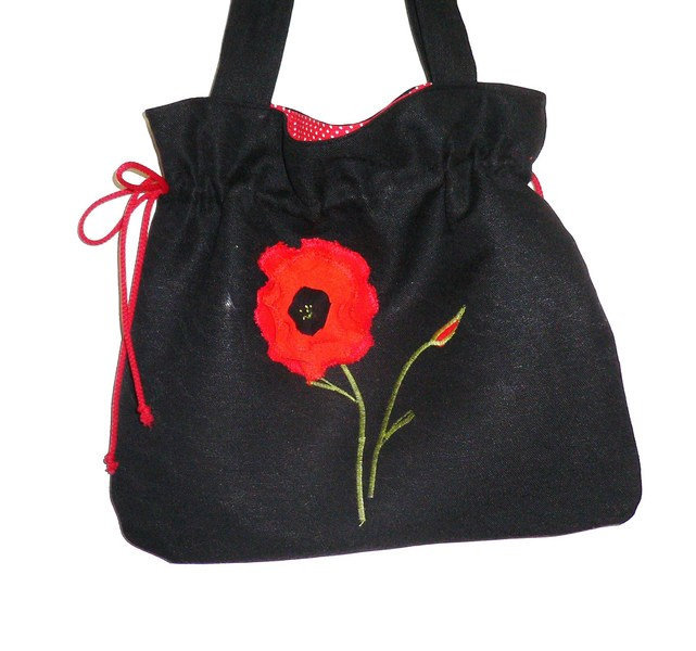 Mohn Auf Schwarz .. Handtasche - Shopper von srejach1