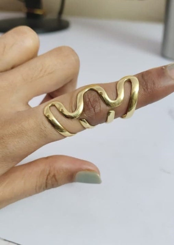 Arthritis Finger Splint Adjustable Sterling Silver 925 Or Yellow Brass One Piece von sristhijewels