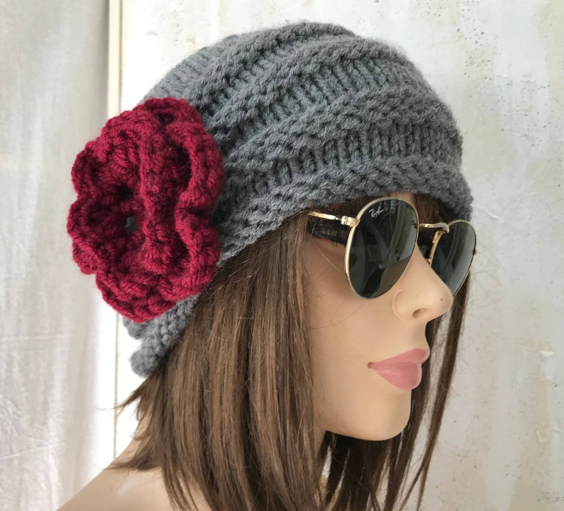 Frauen Wintermütze Chemo Mützen Krebs Mütze Beanie Turbane Head Covers Damen Grau von srithehat