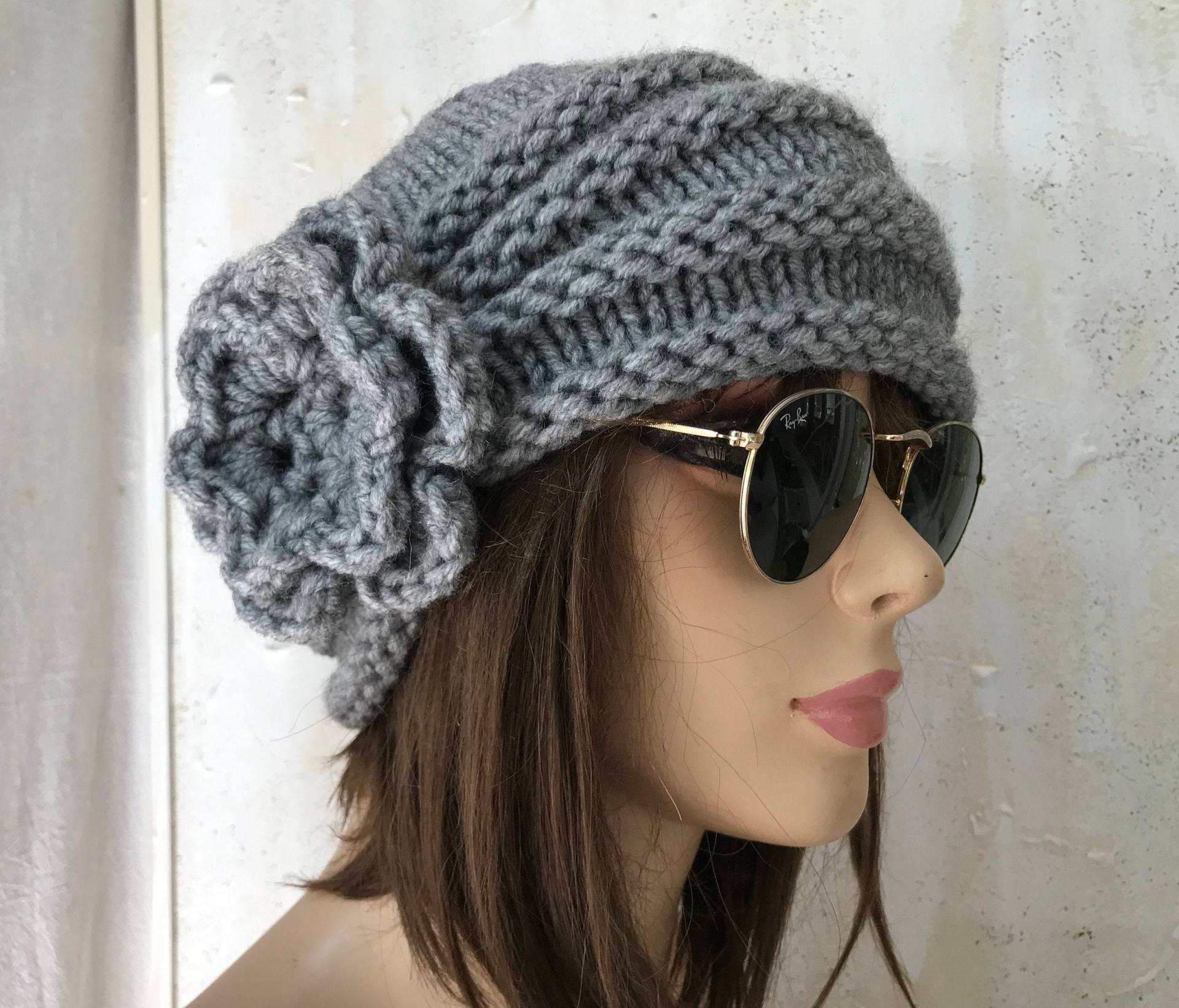 Frauen Wintermütze Chemo Mützen Krebs Mütze Beanie Turbane Kopfbedeckungen Beanies Damen Grau von srithehat