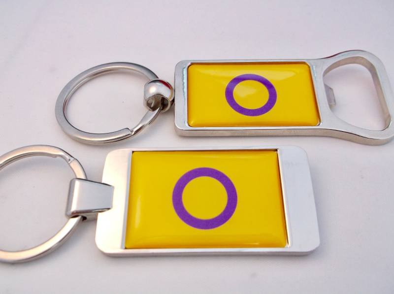 Intersex Stolz Flagge Lgbt Bewegung Gay-Pride Lgbtq Rainbow Schlüsselanhänger Keyring Kette Abzeichen Keychain Flaschenöffner von srmerchandise