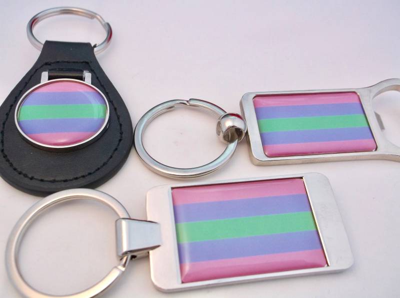 Trigender Stolz Flagge Lgbt Bewegung Gay-Pride Lgbtq Tri Geschlecht Rainbow Schlüsselanhänger Keyring Kette Keychain Flaschenöffner von srmerchandise