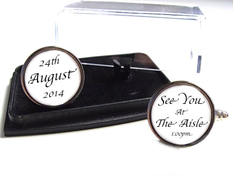 Wir Sehen Uns Auf Die Insel Und Das Datum, Doch, Herr & Frau, Zusammen Für Immer Hochzeit Custom Design Individuelle Manschettenknöpfe Great Gift von srmerchandise